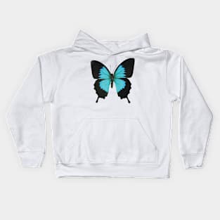 Black and Blue Butterfly Kids Hoodie